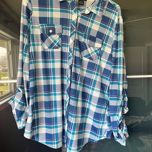 Blue plaid top